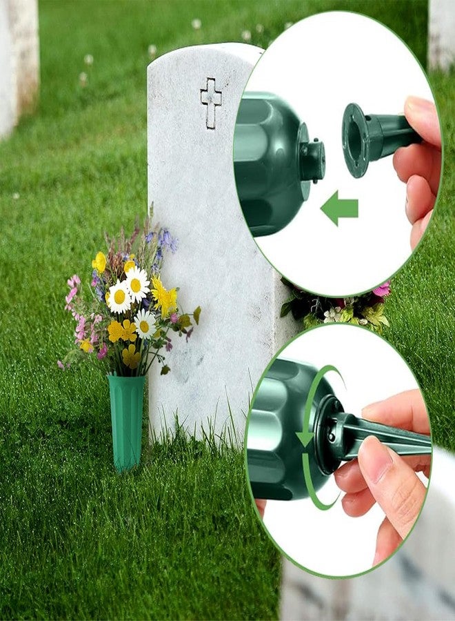 Azuline Cemetery Vases for Grave with Spikes Cemetery Flower Holder for Cemetery Grave Flower Holder Cemetery Plastic Vases for Flowers Decorations for Grave vase for Cemetery Grave 12 PCS - Image 3